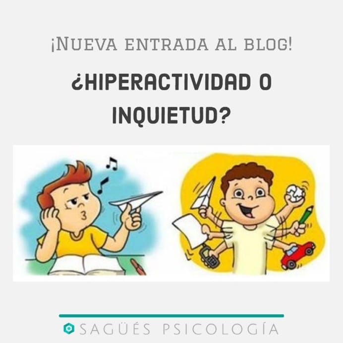 Portada hiperatividad o inquietud infantil Sagüés Psicología Oviedo