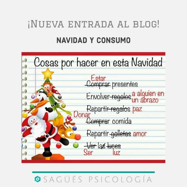 Portada Navidad y consumismo Sagüés Psicología Oviedo